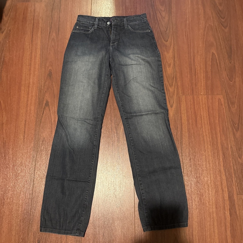 NYDJ Womens 0 Blue Nichelle Ankle Lift Tuck Stretch Distressed Jeans M10A33TR